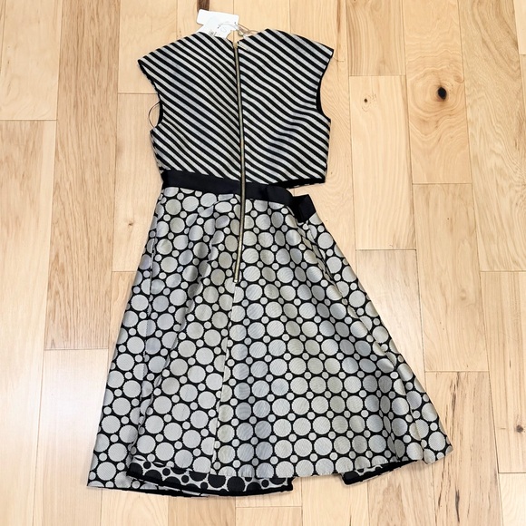 NWT Ted Baker London Women’s Reetah Cut Out Circle Stripe Midi Dress - Picture 2 of 6
